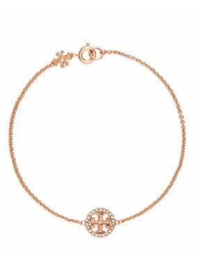 Tory Burch Rose Gold MILLER PAVÉ CHAIN BRACELET